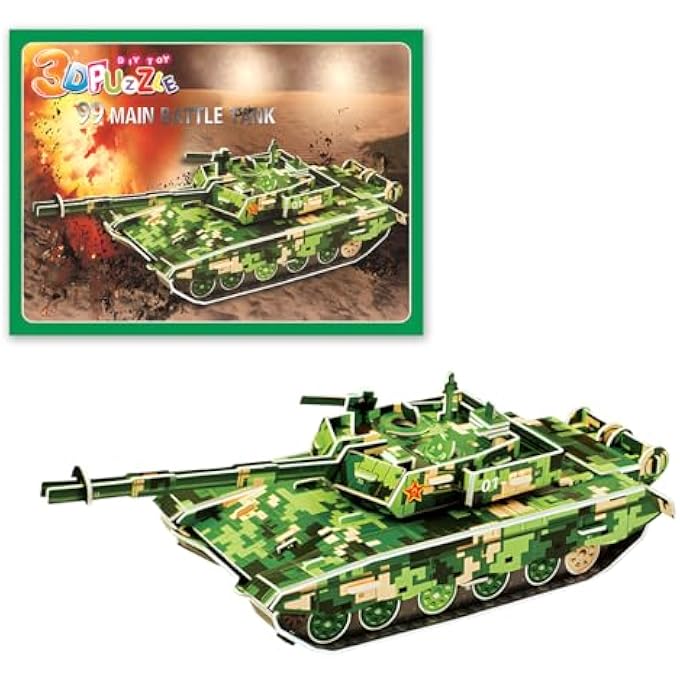 3D PUZZLE TYPE BATTLE TANK, WAR MACHINE CRAFT MODEL KITS FOR ADULTS FOR BUILDING, 3D PUZZLES FOR ADULTS AND TEENAGERS, HOME DECORATION, COLLECTION - Image 1